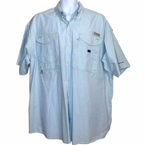 Columbia Other - Columbia PFG Men's Sky Blue 100%Cotton Collared Button Down Casual Shirt Size XL
